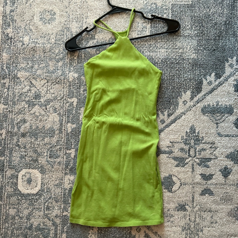 Zara green dress body con
